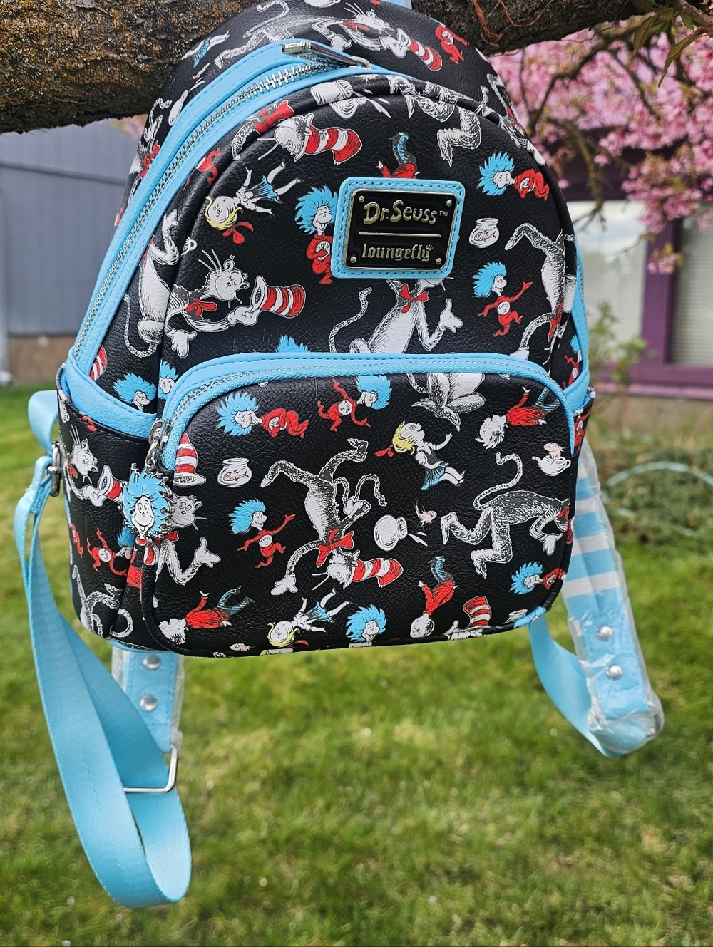 Loungefly Dr.SuessBlack And Teal Backpack